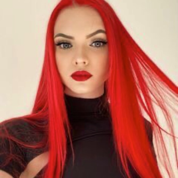 💫22” RED STRAIGHT LONG LACE FRONT WIG💫…NEW